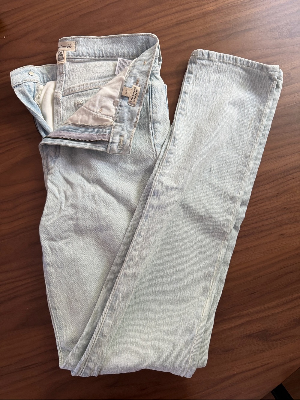 Madewell Light Wash Slim Straight Jeans